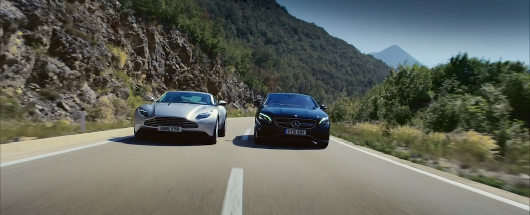 Aston Martin DB11 a Mercedes Benz S AMG Coupe vedle sebe