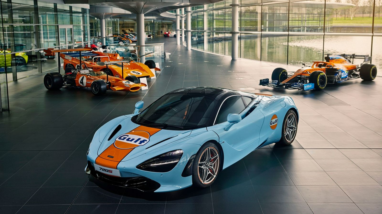 Gulf McLaren 720S photographed at McLaren Technology Centre- Woking UK - March 2021